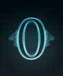 Glowing font. Shiny number 0 Glowing font. Shiny number 0