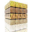 Illustration: cube assembling from blocks cube assembling from blocks