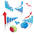 3d business diagram with business elements