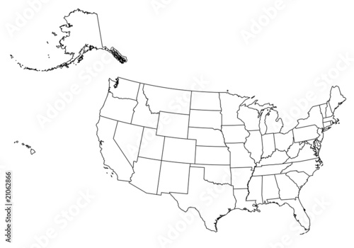 Vector: vector outline map of united states vector outline map of united states