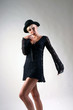 blond woman with hat