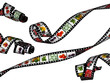 wavy film stripes with fresh healthy food images on white backgr