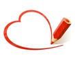 Vector Pencil drawing heart Vector Pencil drawing heart