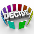 Decide - Word Surrounded by Doors