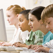 Students working on computers
