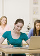 Students studying in classroom