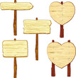 Collezione di cartelli in legno su palo Collezione di cartelli in legno su palo
