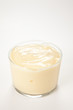 tasty bowl glass of gustard pudding