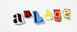 mot anlage installation lettres découpées ombre relief