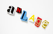 mot anlage installation lettres découpées ombre relief