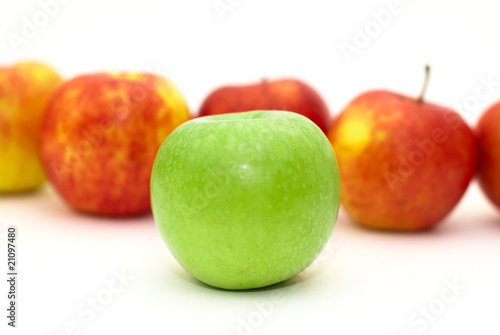 Photo: several isolated apples several isolated apples