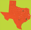 Political map of texas-vector illustration