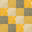 Mosaïque de féculents, riz, pâtes, lentilles et semoule de blé