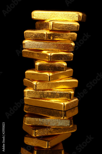 Photo: Goldbarren gestapelt Goldbarren gestapelt