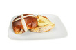 Buttered hot cross bun