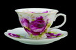Tea cup isolated on black