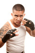 Hispanic Man with Boxing Gloves