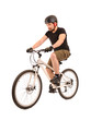 bicyclist on white.