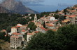 View of a mountain village in Corsica. (village of Evisa).