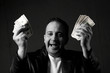 Man Celebrating with Cash