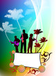 Live Music Band on Abstract Color Background Live Music Band on Abstract Color Background