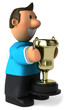 Homme et trophée