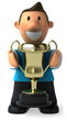 Homme et trophée