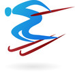 Sport vector logo - ski