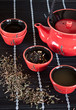 Red teacup set Red teacup set