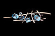 Golden jewelry with blue topaz Golden jewelry with blue topaz