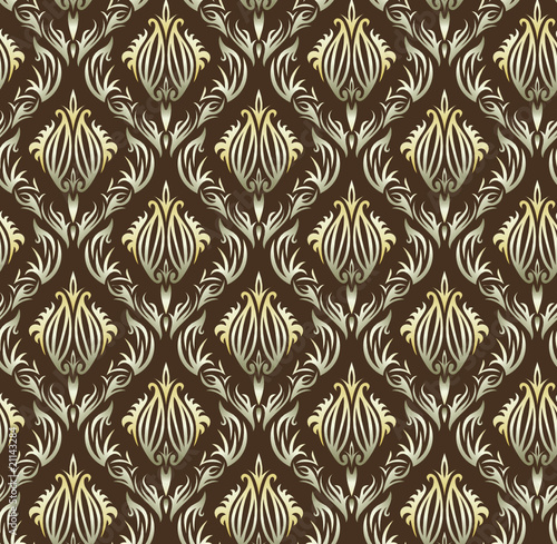 Seamless damask pattern in the vector Seamless damask pattern in the vector
