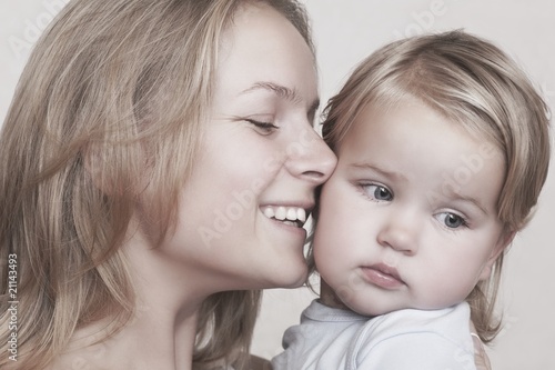 Photo: Young mother is overjoyed with her toddler Young mother is overjoyed with her toddler