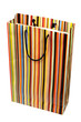 Foto: Colorful striped paperbag isolated on white background Colorful striped paperbag isolated on white background
