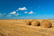 three hay stacks