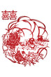 Vector of Traditional Chinese Paper-cut for Happiness
