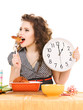 young attractive woman in the kitchen young attractive woman in the kitchen