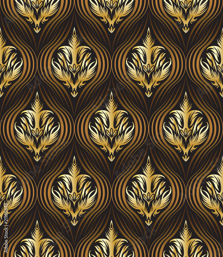 Seamless pattern of golden color in the vector Seamless pattern of golden color in the vector