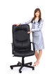 contemporary office chair and businesswoman.