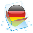 vector germany button flag frozen in ice cube