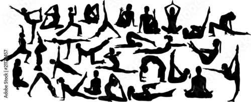 Vektor: yoga 2 collection of vector silhouettes yoga 2 collection of vector silhouettes