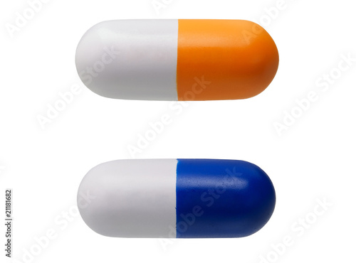 Photo: Two pill shaped anti-stress toys Two pill shaped anti-stress toys