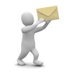 Man carrying envelope with letter. 3d illustration. Man carrying envelope with letter. 3d illustration.