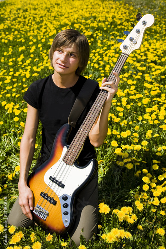Photo: Bass guitar player Bass guitar player