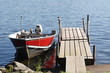 Boat tied up at the dock
