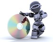 robot with optical media disc