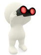 3D man using binoculars 3D man using binoculars