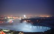 Impressive Niagra waterfalls seen from canadian side at night. Impressive Niagra waterfalls seen from canadian side at night.