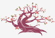 Blossom spring tree - isolated on white background