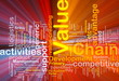 Value chain background concept glowing