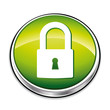 Green padlock for security concept.